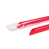 Wholesale 9" Boba Straws (10mm) Poly Wrapped - Red - 1,600 ct